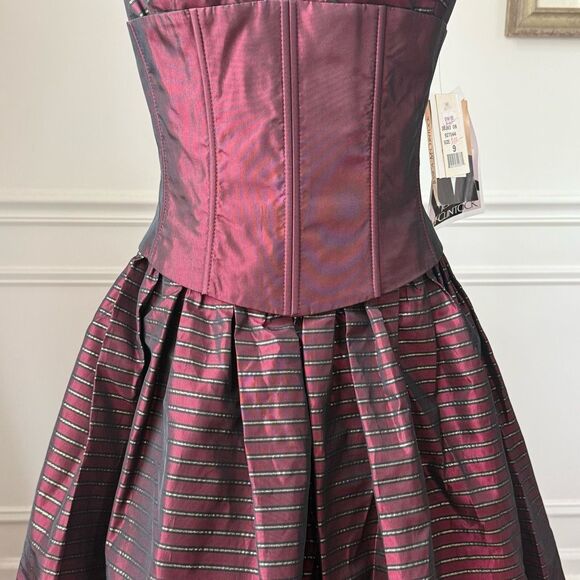 Vintage NWT NOS 90s Jessica McClintock GunneSax Burgundy Corset Steampunk Pirate - Picture 3 of 13